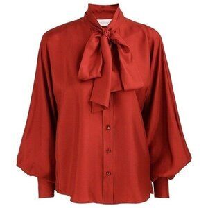 Zimmermann Wonderland Batwing Rust Terracotta Blouse, 4